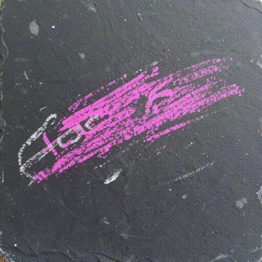 Dibujo a tiza sobre pizarra oscura con trazos sueltos en blanco y gris, evocador y silencioso